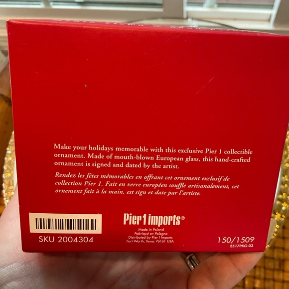 Pier 1 Exclusive Mouth Blown Glass Christmas Ornament - Picture 9 of 10